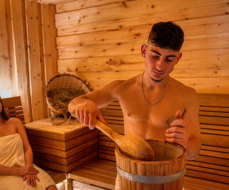 pine hay sauna